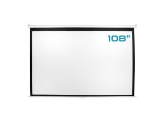 Pantalla Para Proyector BRATECK 108" 16:9 Peba108 Blanca De Colgar Retractil Carcaza De Aluminio