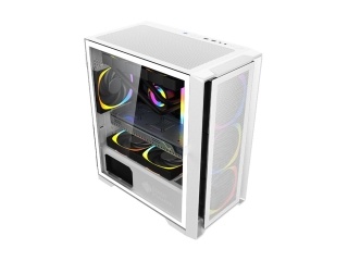 Gabinete Gamer Shot Gaming 8505 Atx Con Lateral De Vidrio Templado Blanco