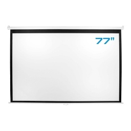 Pantalla Para Proyector BRATECK 77" 16:9 Peba77 Blanca De Colgar Retractil Carcaza De Aluminio