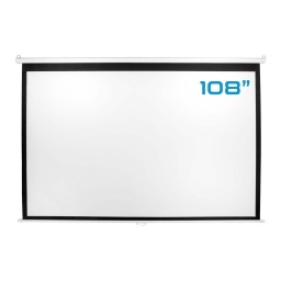 Pantalla Para Proyector BRATECK 108" 16:9 Peba108 Blanca De Colgar Retractil Carcaza De Aluminio