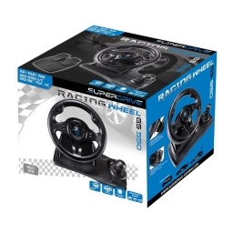 Volante Pedalera y Palanca SUPERDRIVE Gs550 Levas 3 Niveles De Sensibilidad Vibracion Ps3 Ps4 xBox y Pc Racing Wheel