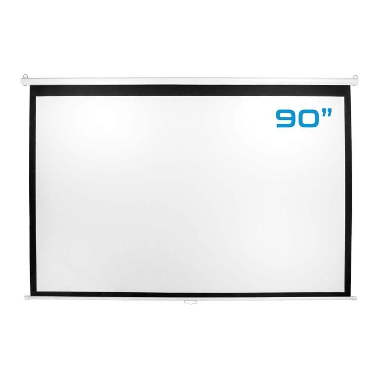 Pantalla Para Proyector BRATECK 90 16:9 Peba90 Blanca De Colgar Retractil Carcaza De Aluminio