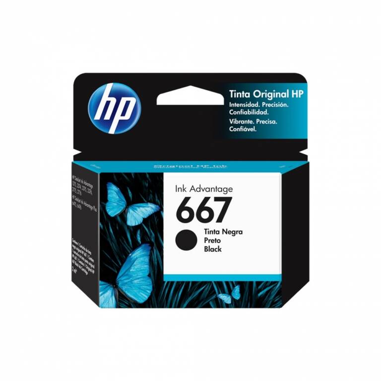 Cartucho De Tinta Original Hp 667 Negro Ink Advantage Hasta 120 paginas