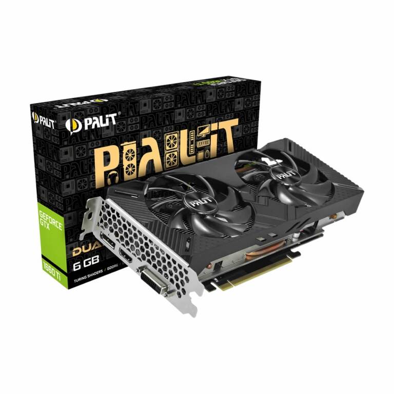 Tarjeta De Video PALIT Gtx 1660Ti 6Gb Gddr6 192bit Dual Fan Gaming GeForce Nvidia Turing Hdmi Dvi DisplayPort