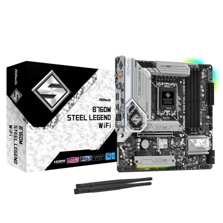 Motherboard Ascord B760m Steel Legend Lga Socket 1700 Para Intel Wifi Integrado