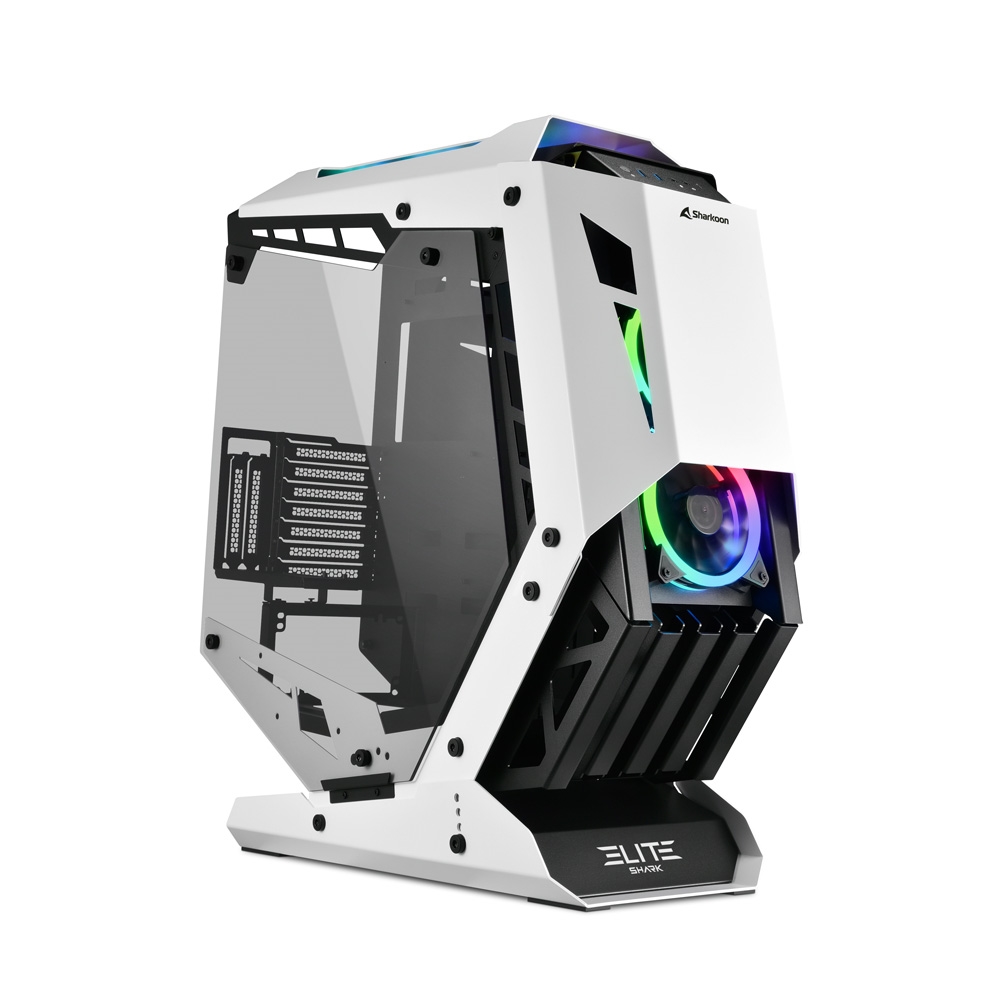 Gabinete ATX Gamer Sharkoon Slider RGB Blanco con Fan 120mm y Vidrio  Templado Componentes Gabinetes